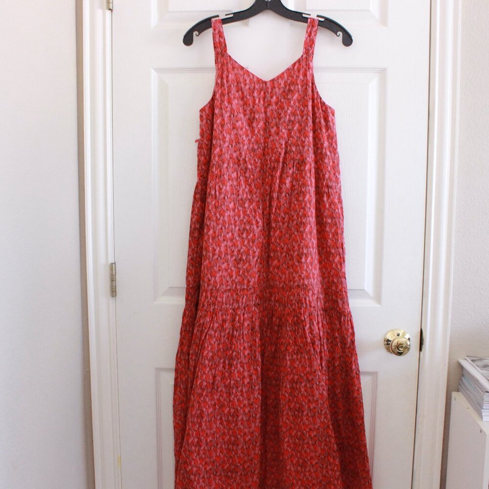 Joie Bondi Tiered Maxi Dress Sleeveless Cotton In Tea Rose - Picture 8 of 12